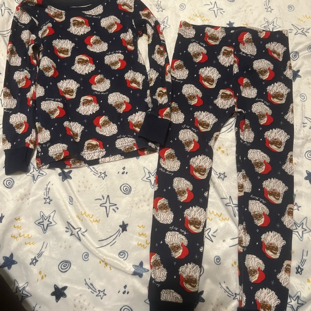 Toddler Blue Santa Pajamas
